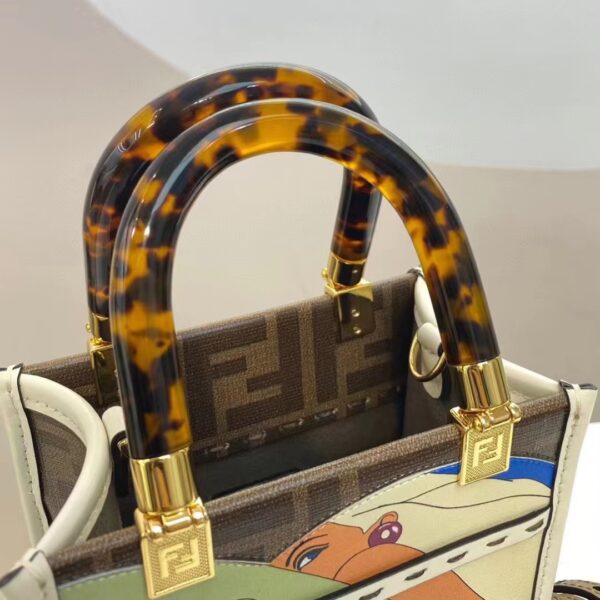 Fendi Women Mini Sunshine Shopper FF Printed Fabric Mini Bag (1)