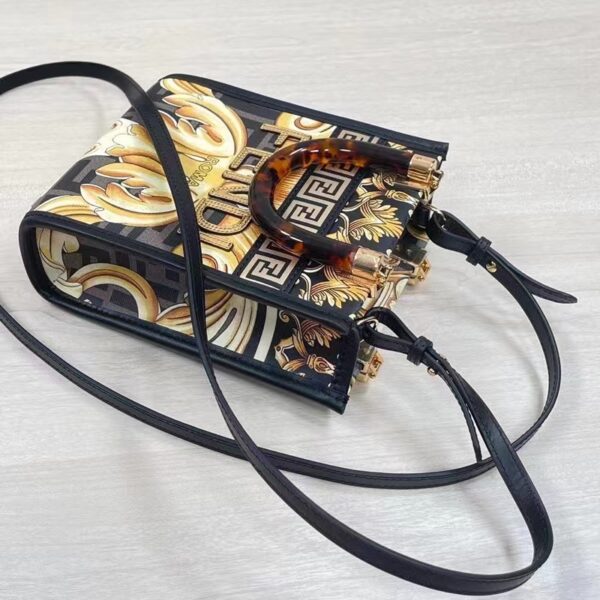 Fendi Women Mini Sunshine Shopper Fendace Printed FF Leather Mini Bag (10)
