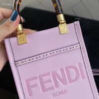 Fendi Women Mini Sunshine Shopper Lilac Leather Mini Bag (10)