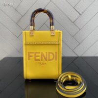 Fendi Women Mini Sunshine Shopper Yellow Leather Mini Bag (10)