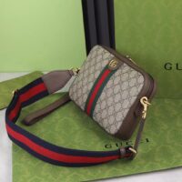 Gucci Unisex GG Ophidia GG Shoulder Bag Beige Ebony Supreme Canvas (4)