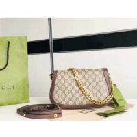 Gucci Women GG Blondie Shoulder Bag Beige Ebony GG Supreme Canvas (5)