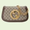 Gucci Women GG Blondie Shoulder Bag Beige Ebony GG Supreme Canvas