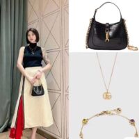 Gucci Women GG Jackie 1961 Lizard Mini Bag Black Lizard Gold-Toned Hardware (11)