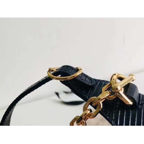 Gucci Women GG Jackie 1961 Lizard Mini Bag Black Lizard Gold-Toned Hardware (8)