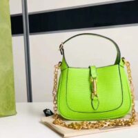 Gucci Women GG Jackie 1961 Lizard Mini Bag Pastel Green Lizard (9)