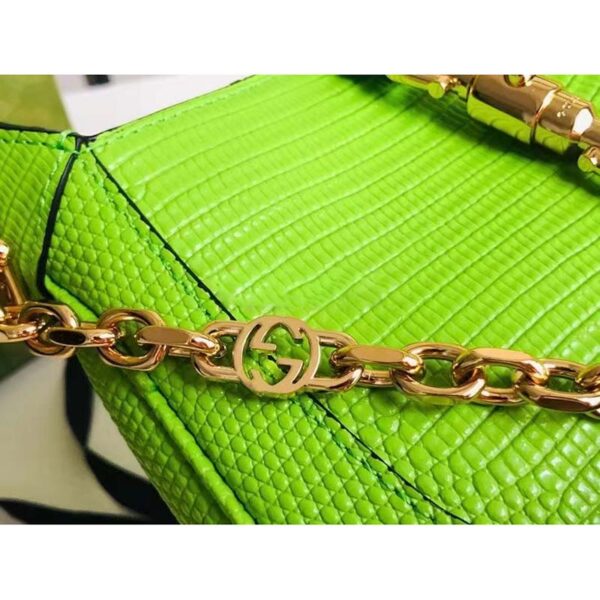 Gucci Women GG Jackie 1961 Lizard Mini Bag Pastel Green Lizard (3)