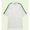 Gucci Women GG Jersey Jacquard Dress White High Neck Polyester Green Red Web