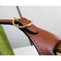 Gucci Women Jackie 1961 Mini GG Shoulder Bag Camel Ebony GG Canvas Crystals (4)