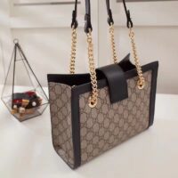 Gucci Women Padlock GG Small Shoulder Bag Black Beige Ebony Supreme Canvas (9)