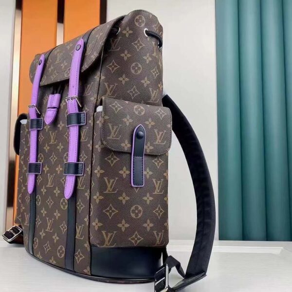 Louis Vuitton LV Unisex Christopher MM Backpack Monogram Macassar Coated Canvas (4)