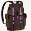 Louis Vuitton LV Unisex Christopher MM Backpack Monogram Macassar Coated Canvas