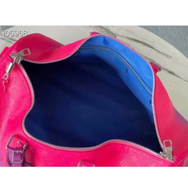 Louis Vuitton LV Unisex Keepall 50B Blue Pink Taurillon Cowhide Leather (5)