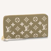 Louis Vuitton LV Unisex Zippy Wallet Green Monogram Empreinte Embossed Supple Grained Cowhide (7)