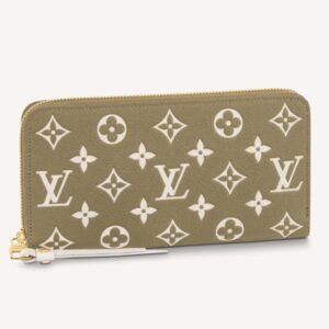 Louis Vuitton LV Unisex Zippy Wallet Green Monogram Empreinte Embossed Supple Grained Cowhide