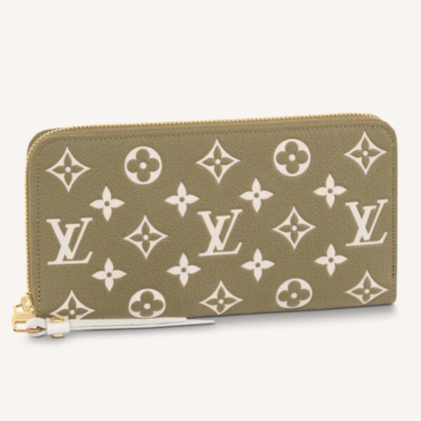 Louis Vuitton LV Unisex Zippy Wallet Green Monogram Empreinte Embossed Supple Grained Cowhide (7)