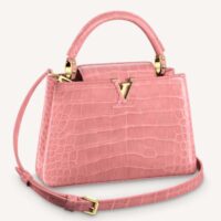 Louis Vuitton LV Women Capucines BB Handbag Pink Crocodilian Leather (1)