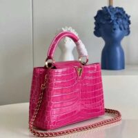 Louis Vuitton LV Women Capucines BB Handbag Pink Crocodilian Leather (1)