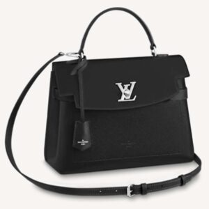 Louis Vuitton LV Women Lockme Ever MM Handbag Black Soft Grained Calfskin