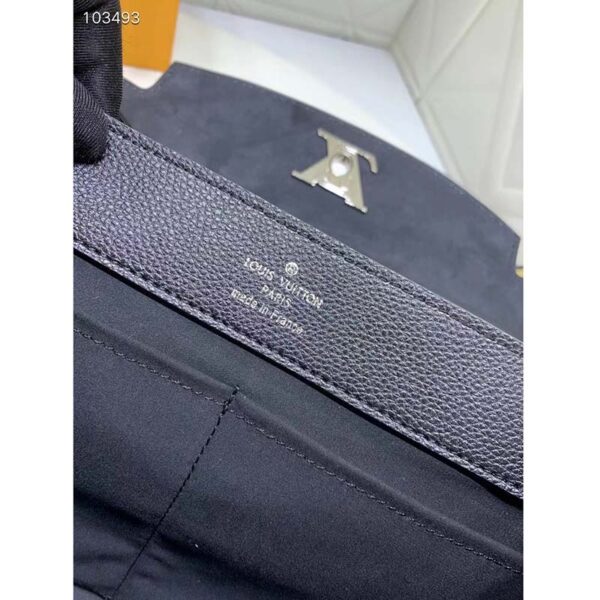 Louis Vuitton LV Women Lockme Ever MM Handbag Black Soft Grained Calfskin (7)