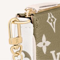 Louis Vuitton LV Women Mini Pochette Accessoires Green Monogram Empreinte Embossed Supple Grained Cowhide (3)