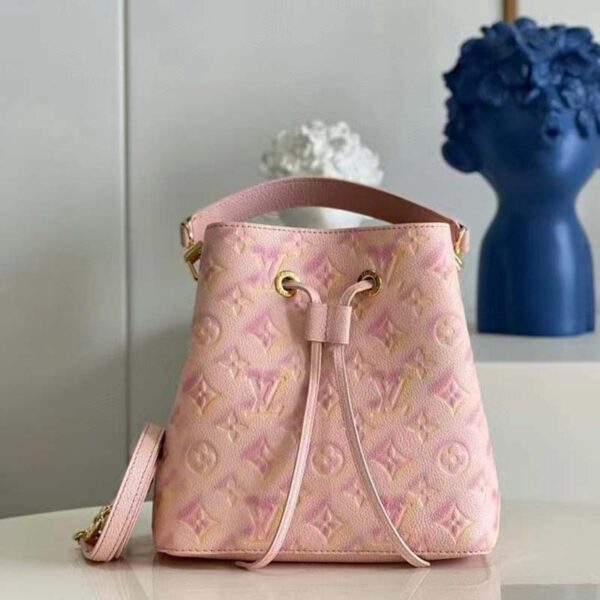 Louis Vuitton LV Women NéoNoé Bucket Bag Pink Sprayed Embossed Grained Cowhide (3)