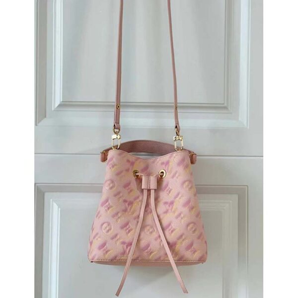 Louis Vuitton LV Women NéoNoé Bucket Bag Pink Sprayed Embossed Grained Cowhide (7)