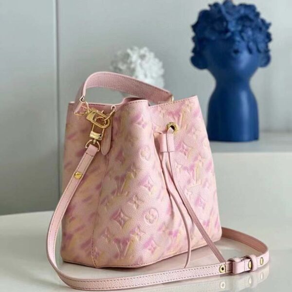 Louis Vuitton LV Women NéoNoé Bucket Bag Pink Sprayed Embossed Grained Cowhide (9)