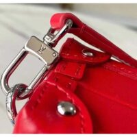 Louis Vuitton LV Women Petite Malle Handbag Red Patent Calfskin Cowhide Leather (6)