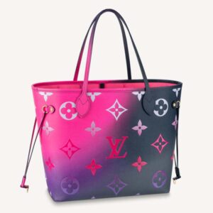 Louis Vuitton Women Neverfull MM Tote Midnight Fuchsia Monogram Coated Canvas