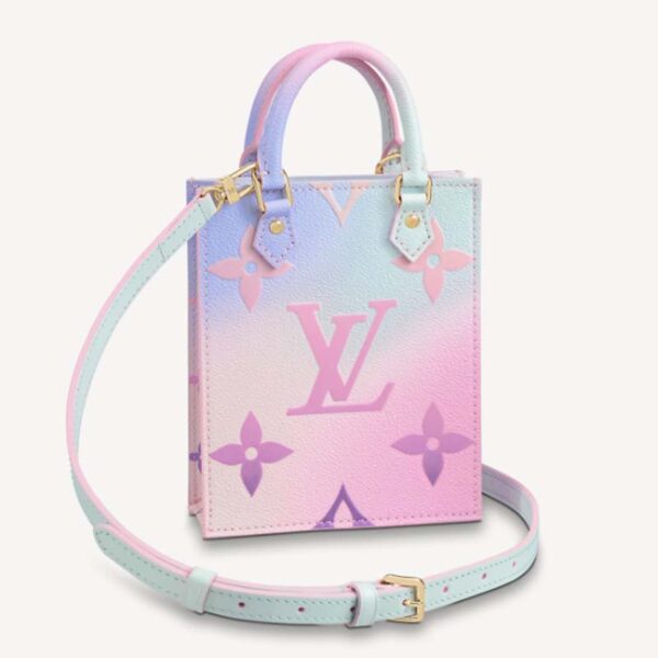 Louis Vuitton Women Petit Sac Plat Sunrise Pastel Monogram Coated Canvas Cowhide (10)