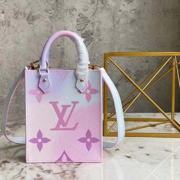 Louis Vuitton Women Petit Sac Plat Sunrise Pastel Monogram Coated Canvas Cowhide (7)