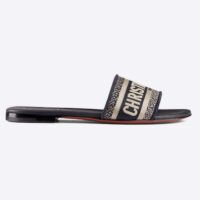 Dior Unisex CD Dway Slide Deep Blue Embroidered Cotton (3)