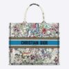 Dior Unisex CD Large Book Tote Latte Multicolor D-Constellation Embroidery