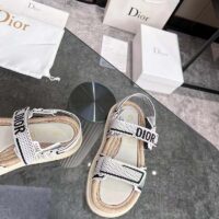 Dior Unisex CD Shoes DiorAct Sandal White Black Technical Mesh Rubber (6)