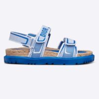 Dior Unisex CD Shoes DiorAct Sandal White Bright Blue Technical Mesh Rubber (10)