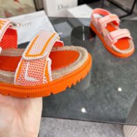 Dior Unisex CD Shoes DiorAct Sandal White Bright Orange Technical Mesh Rubber (8)