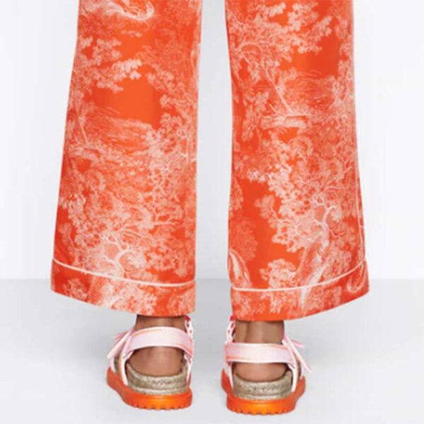 Dior Unisex CD Shoes DiorAct Sandal White Bright Orange Technical Mesh Rubber (12)