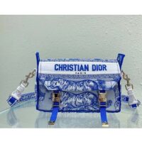 Dior Unisex CD Small Diorcamp Bag Transparent Canvas Fluorescent Blue Toile De Jouy (3)