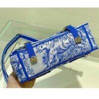 Dior Unisex CD Small Diorcamp Bag Transparent Canvas Fluorescent Blue Toile De Jouy (3)