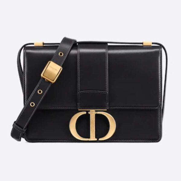 Dior Women CD 30 Montaigne Bag Black Box Calfskin (3)