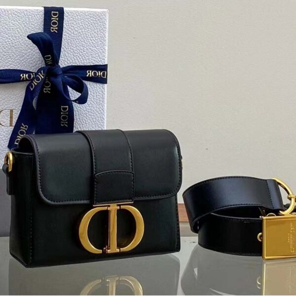 Dior Women CD 30 Montaigne Bag Black Box Calfskin (5)