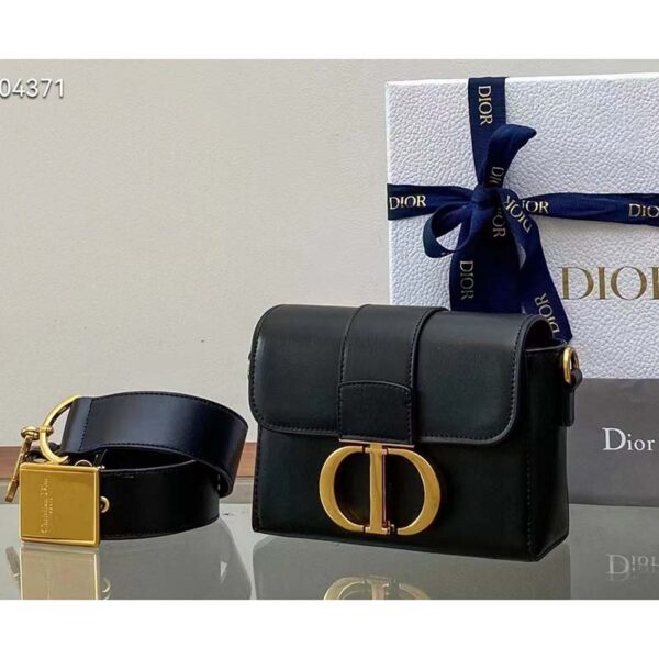 Dior Women CD 30 Montaigne Bag Black Box Calfskin (7)