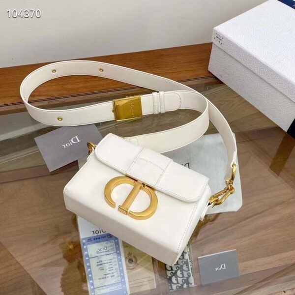 Dior Women CD 30 Montaigne Bag Latte Box Calfskin (1)