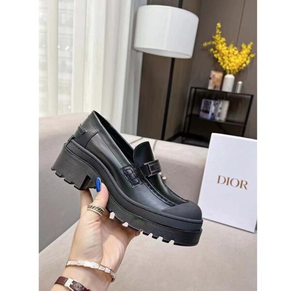 Dior Women CD Shoes Dior Code Loafer Black Brushed Calfskin (1)