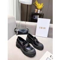 Dior Women CD Shoes Dior Code Loafer Black Brushed Calfskin (8)