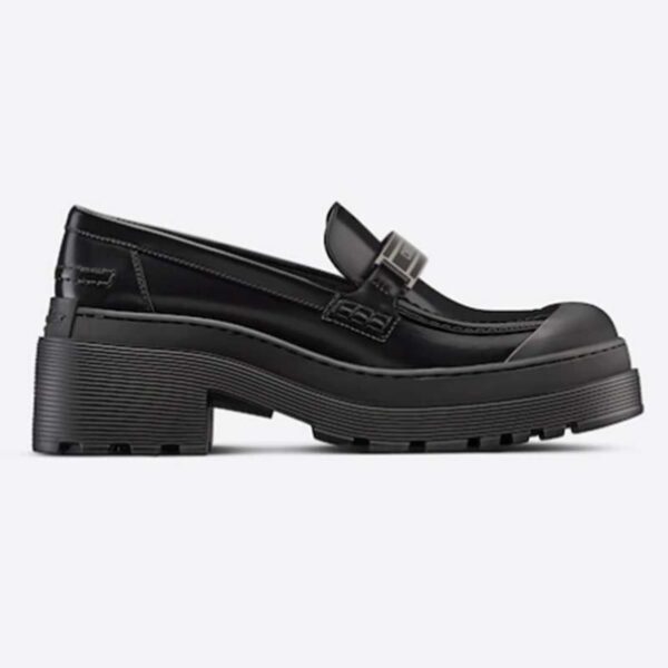 Dior Women CD Shoes Dior Code Loafer Black Brushed Calfskin (8)