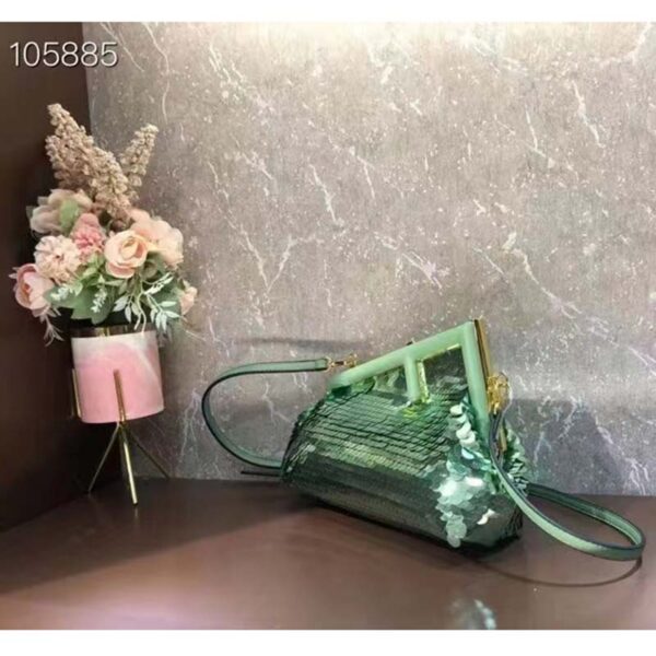 Fendi Women FF First Small Green Sequinned Bag (3)