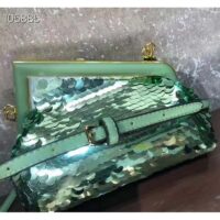 Fendi Women FF First Small Green Sequinned Bag (1)