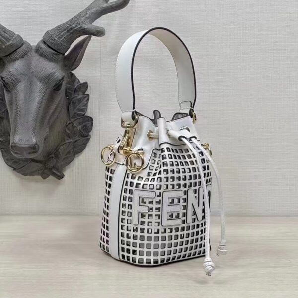 Fendi Women Mon Tresor Two-Toned Perforated Leather Mini Bag (6)